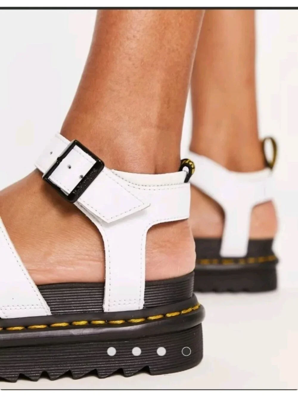Dr Martens Blaire Women US Size 8 White Leather Sandal Gladiator Platform Chunky - Picture 7 of 11